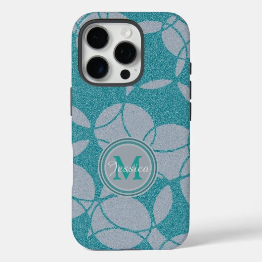 Blauw modern Abstract cirkelpatroon, aangepast Case-Mate iPhone Case (Achterkant)
