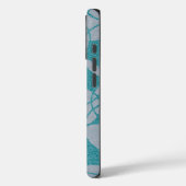 Blauw modern Abstract cirkelpatroon, aangepast Case-Mate iPhone Case (Achterkant / Links)