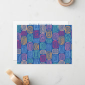 Blauw modern abstract patroon gepersonaliseerd notitiekaartje (Voorkant / Achterkant in situ)