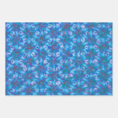 Blauw Modern Abstract Waterverf Patroon Inpakpapier Vel (Voorkant 2)