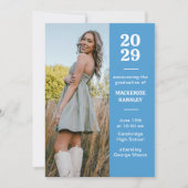 Blauw modern afstudeerbericht kaart (Voorkant)