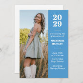 Blauw modern afstudeerbericht kaart (Voorkant / Achterkant)