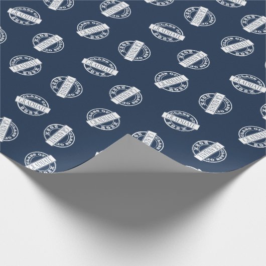 Blauw modern Afstudeerder Afstuderen jaar Cadeaupapier (Hoek)