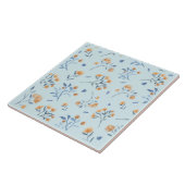 Blauw Modern Boerderij Wildbloem Keramische Tegel Tegeltje (Zijkant)