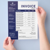 Blauw Modern Business Invoice Sales Receipt Formul Flyer (Hand)