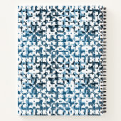 Blauw Modern Chic Patroon Gepersonaliseerde Naam E Notitieboek (Achterkant)