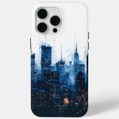 Blauw Modern Cityscape Case-Mate iPhone Case (Achterkant)