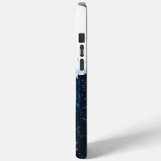 Blauw Modern Cityscape Case-Mate iPhone Case (Achterkant / Links)