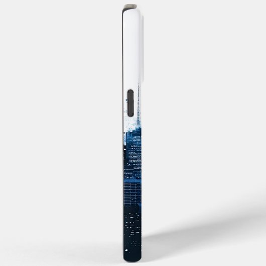 Blauw Modern Cityscape Case-Mate iPhone Case (Achterkant / Rechts)