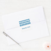 Blauw modern deco Dank u Stickers (Envelop)