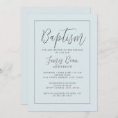 Blauw Modern Doopsel Kaart (Voorkant / Achterkant)