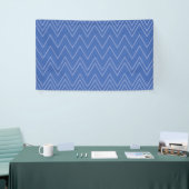 Blauw, modern, eenvoudig, cool, trendy zigzagpatro spandoek (Beurs)