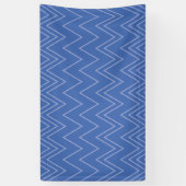 Blauw, modern, eenvoudig, cool, trendy zigzagpatro spandoek (Verticaal)