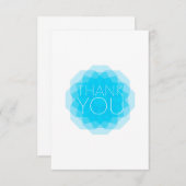 Blauw, modern, eenvoudig, elegant design van bedan bedankkaart (Voorkant / Achterkant)