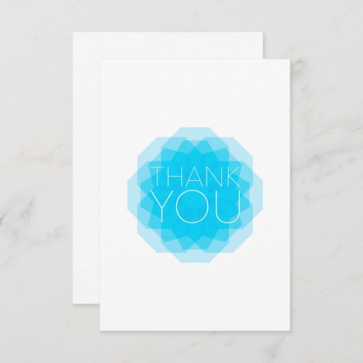 Blauw, modern, eenvoudig, elegant design van bedan bedankkaart (Voorkant / Achterkant)