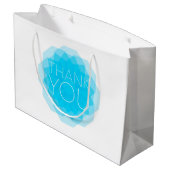 Blauw, modern, eenvoudig, elegant design van bedan groot cadeauzakje (Achterkant Gekanteld)