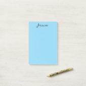 Blauw Modern Eenvoudig Elegant Professioneel Naam Post-it® Notes (Op bureau)