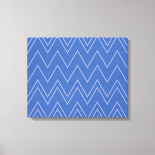 Blauw, modern, eenvoudig, koel, trendy zigzagpatro canvas afdruk