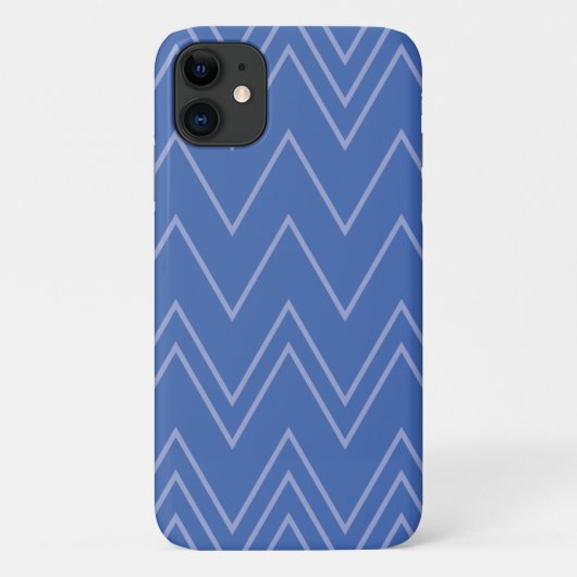 Blauw, modern, eenvoudig, koel, trendy zigzagpatro Case-Mate iPhone case (Achterkant)