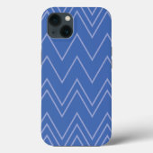 Blauw, modern, eenvoudig, koel, trendy zigzagpatro Case-Mate iPhone case (Achterkant)