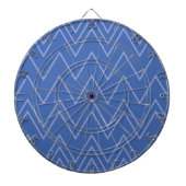 Blauw, modern, eenvoudig, koel, trendy zigzagpatro dartbord (Voorkant)