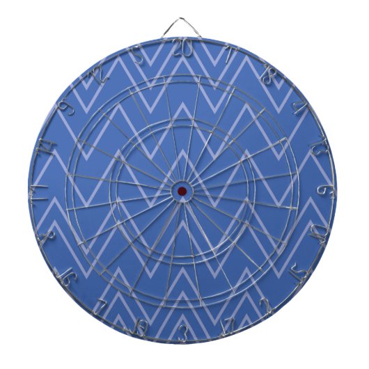 Blauw, modern, eenvoudig, koel, trendy zigzagpatro dartbord (Voorkant)