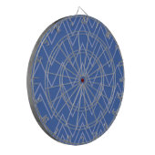 Blauw, modern, eenvoudig, koel, trendy zigzagpatro dartbord (Voorkant Links)