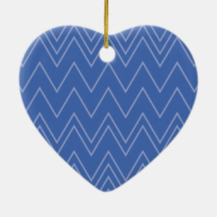 Blauw, modern, eenvoudig, koel, trendy zigzagpatro keramisch ornament