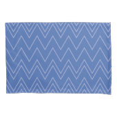 Blauw, modern, eenvoudig, koel, trendy zigzagpatro kussensloop (Voorkant)