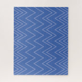 Blauw, modern, eenvoudig, koel, trendy zigzagpatro legpuzzel (Verticaal)