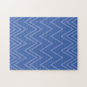 Blauw, modern, eenvoudig, koel, trendy zigzagpatro legpuzzel (Horizontaal)