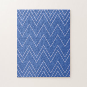 Blauw, modern, eenvoudig, koel, trendy zigzagpatro legpuzzel