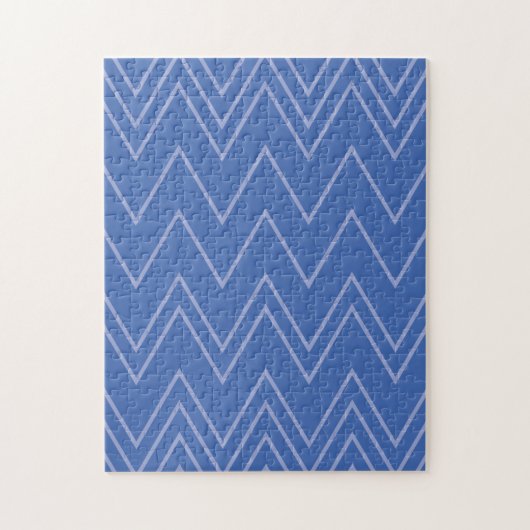 Blauw, modern, eenvoudig, koel, trendy zigzagpatro legpuzzel (Verticaal)