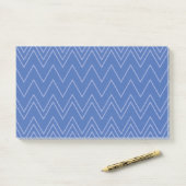 Blauw, modern, eenvoudig, koel, trendy zigzagpatro post-it® notes (Op bureau)