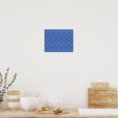 Blauw, modern, eenvoudig, koel, trendy zigzagpatro poster (Keuken)