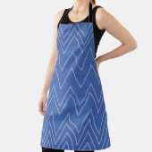 Blauw, modern, eenvoudig, koel, trendy zigzagpatro schort (Insitu)