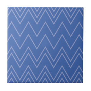 Blauw, modern, eenvoudig, koel, trendy zigzagpatro tegeltje