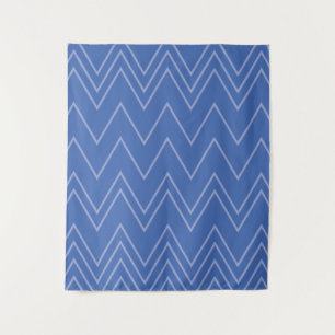 Blauw, modern, eenvoudig, koel, trendy zigzagpatro wandkleed