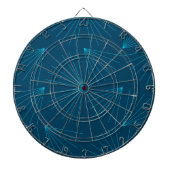 Blauw, modern, eenvoudig lichtfeest dartbord (Voorkant)