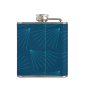 Blauw, modern, eenvoudig lichtfeest heupfles (Achterkant)