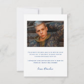 Blauw Modern Eenvoudige Typografie 4 Foto Afstuder Bedankkaart (Achterkant)