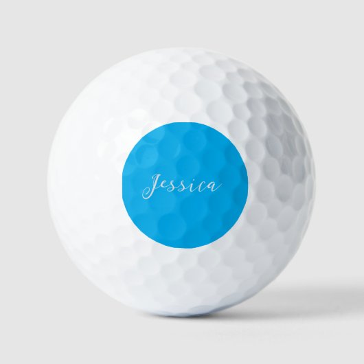 Blauw Modern Elegant Eenvoudig Professioneel Naam Golfballen (Voorkant)