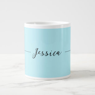 Blauw Modern Elegant Eenvoudig Professioneel Naam Grote Koffiekop