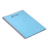 Blauw Modern Elegant Eenvoudig Professioneel Naam Notitieboek (Rechterzijde)
