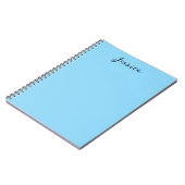 Blauw Modern Elegant Eenvoudig Professioneel Naam Notitieboek (Linkerzijde)