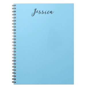 Blauw Modern Elegant Eenvoudig Professioneel Naam Notitieboek