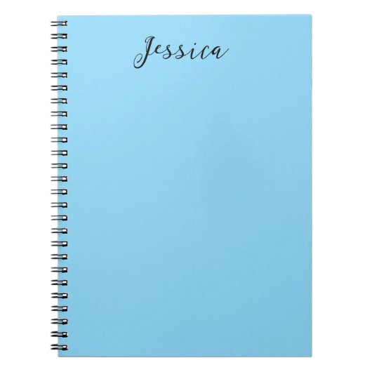 Blauw Modern Elegant Eenvoudig Professioneel Naam Notitieboek (Voorkant)