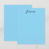 Blauw Modern Elegant Eenvoudig Professioneel Naam RSVP Kaartje (Voorkant / Achterkant)