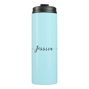 Blauw Modern Elegant Eenvoudig Professioneel Naam Thermosbeker