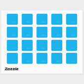 Blauw Modern Elegant Eenvoudig Professioneel Naam Vierkante Sticker (Vel)